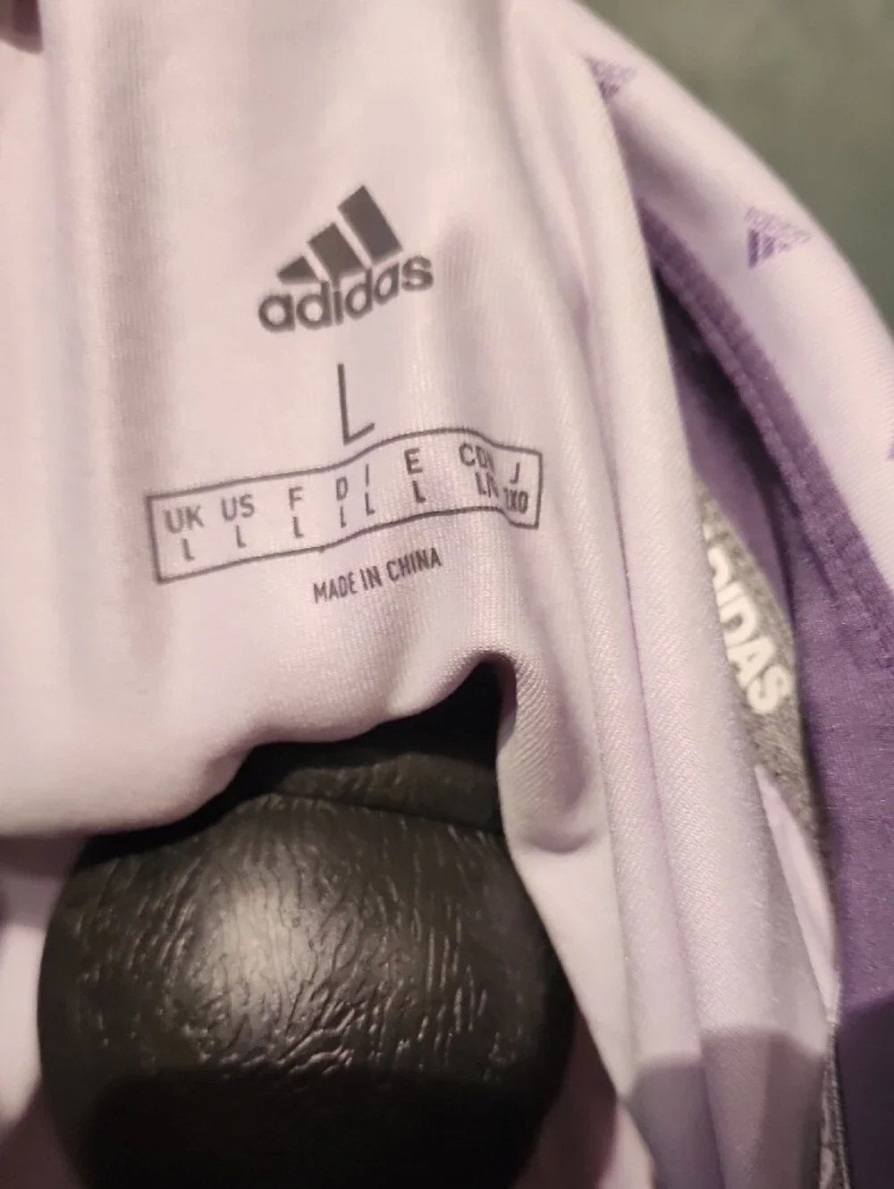 adidas Light Lavender Polo with Purple Triangle Print